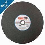 Abrasive cut-off wheels for metal cutting 14" x 1/8" x 1" (Box of 25)