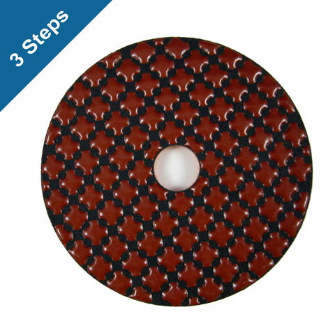 3-Step Diamond Polish Pads 4 in. for Stone Polishing