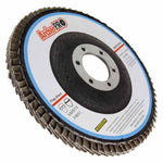 Abrasive Flap Discs for Metal Sanding 4-1/2" x 7/8" (Flat, 4 Grits, Box of 100)