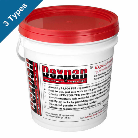 Dexpan Expansive Demolition Grout 44 lb. bucket for Rock Cracking, Concrete Cutting and Stone Quarrying